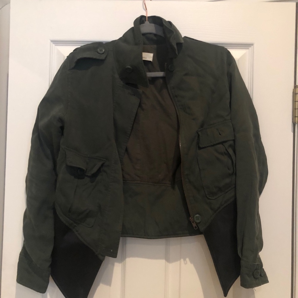 Green and leather jacket